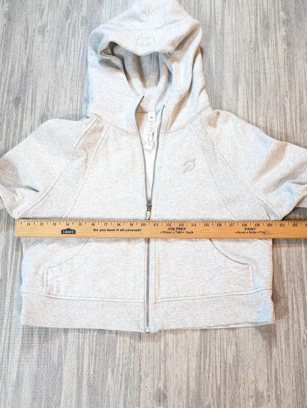 Lululemon Peloton Women's Scuba Cropped Full-Zip Hoodie Gray Athletic XS-S